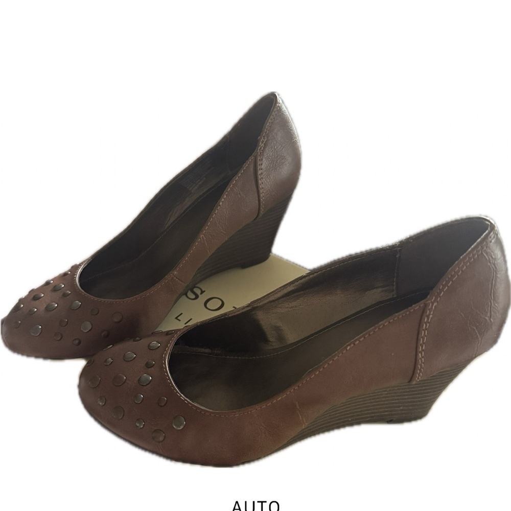 Sonoma Brown Studded Wedges